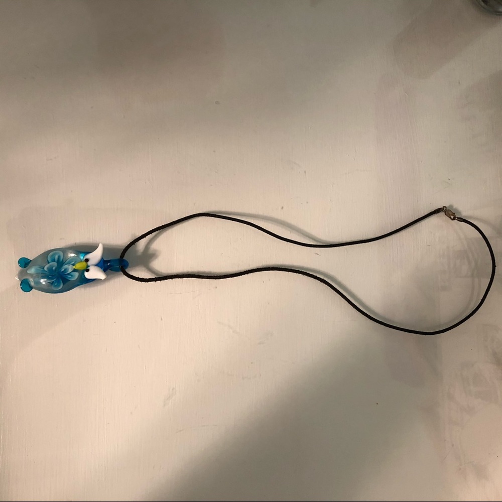 Glass owl necklace